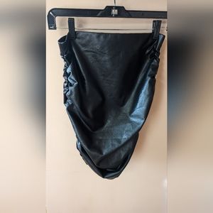Black Trendy Ruched Strapless sexy top